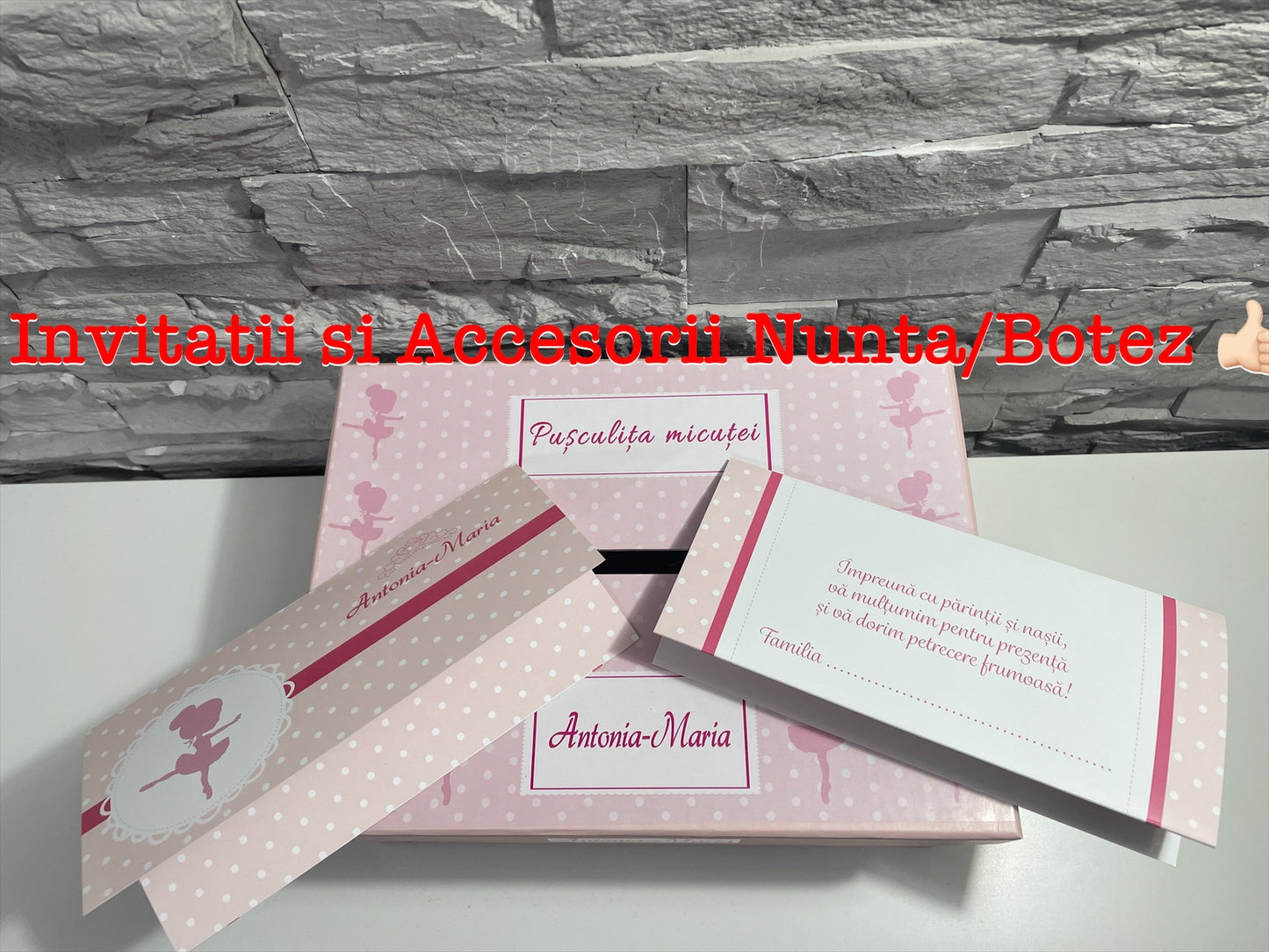 Cutie plicuri de bani botez Mica balerina 01