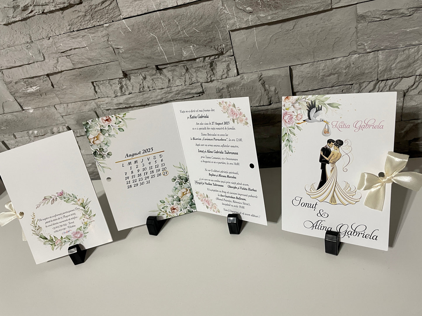 Invitatie 2 in 1 BSIN46 cu fundita