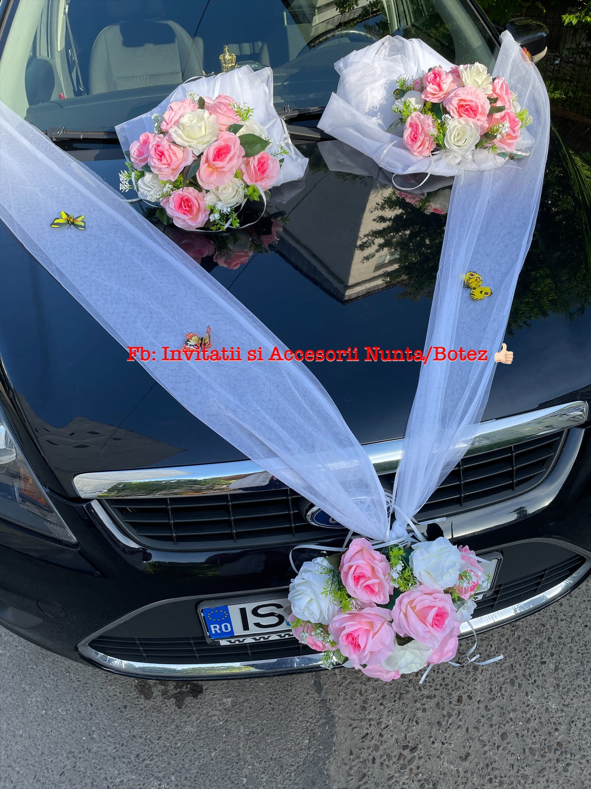 Decor masina miri si nasi cu trandafiri 01
