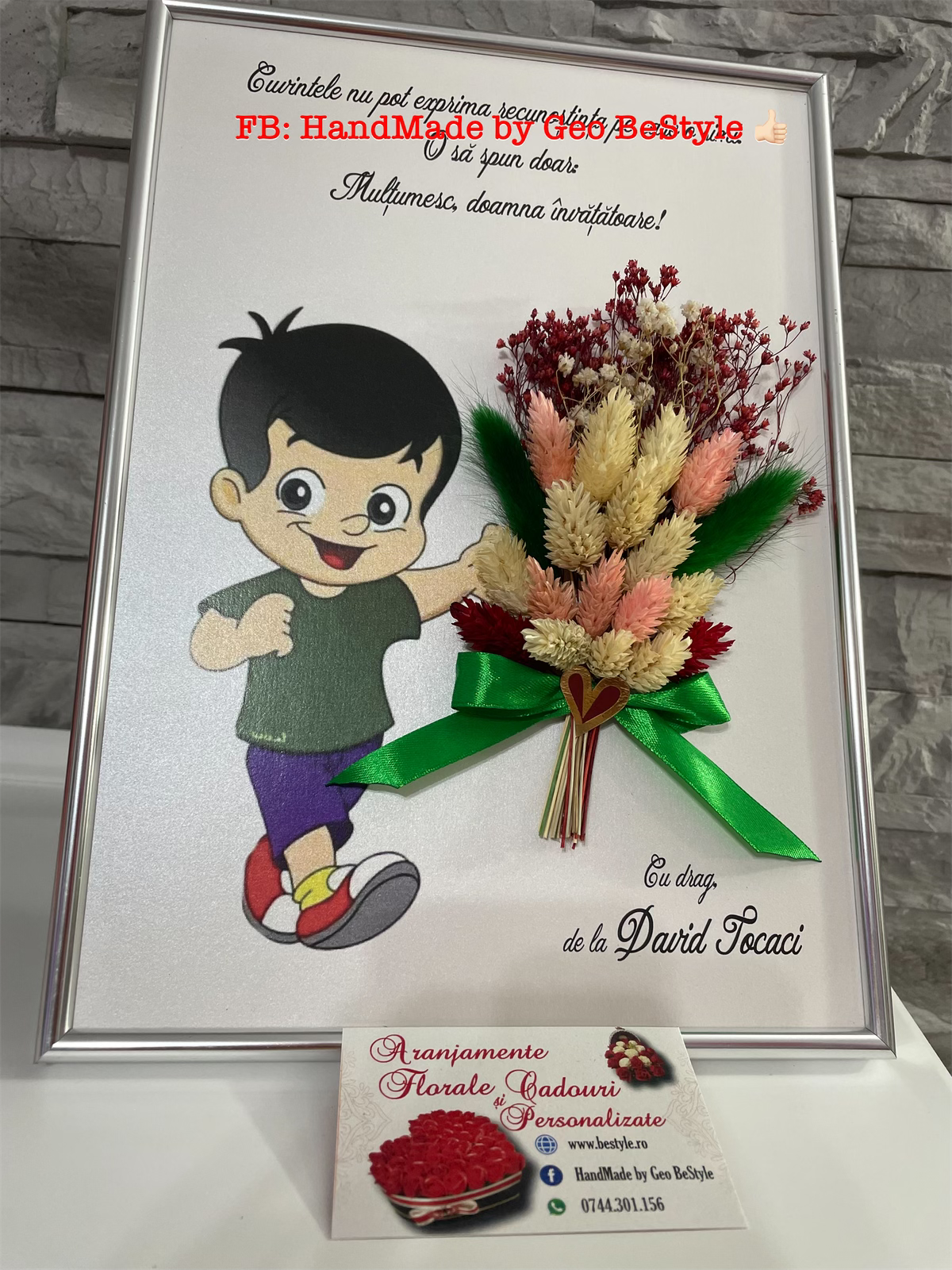Tablou cu buchet din flori uscate A4 - 01