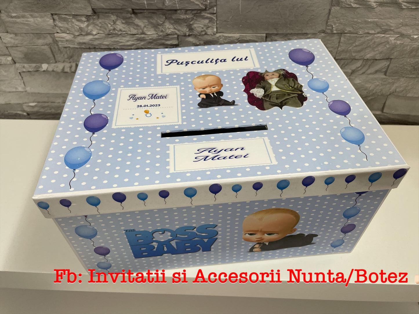 Cutie plicuri de bani botez Baby Boss 01