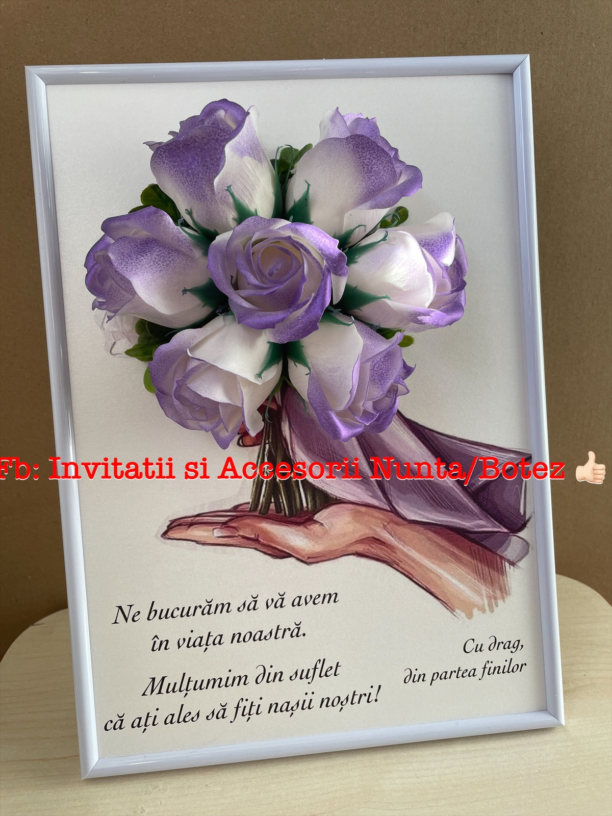 Tablou personalizat cu buchet din trandafiri de sapun