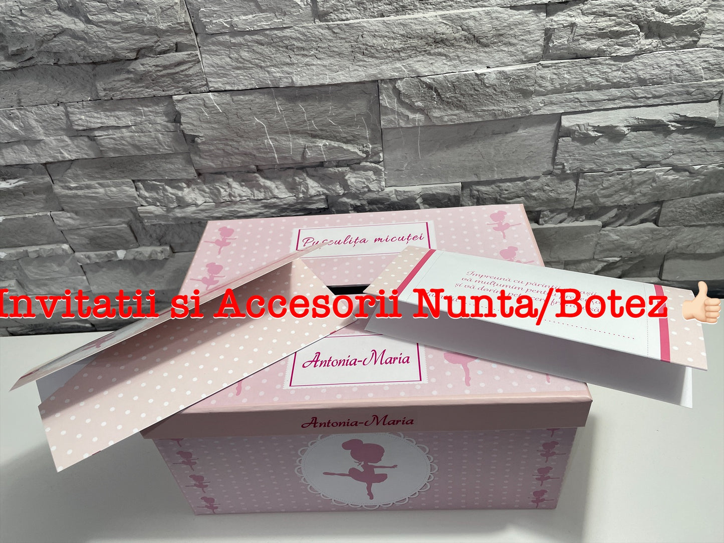 Cutie plicuri de bani botez Mica balerina 01