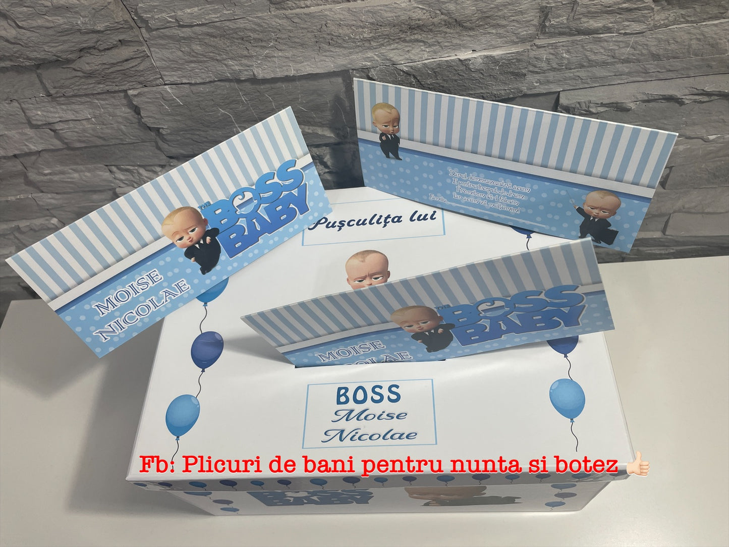 Cutie plicuri de bani botez Baby Boss 02