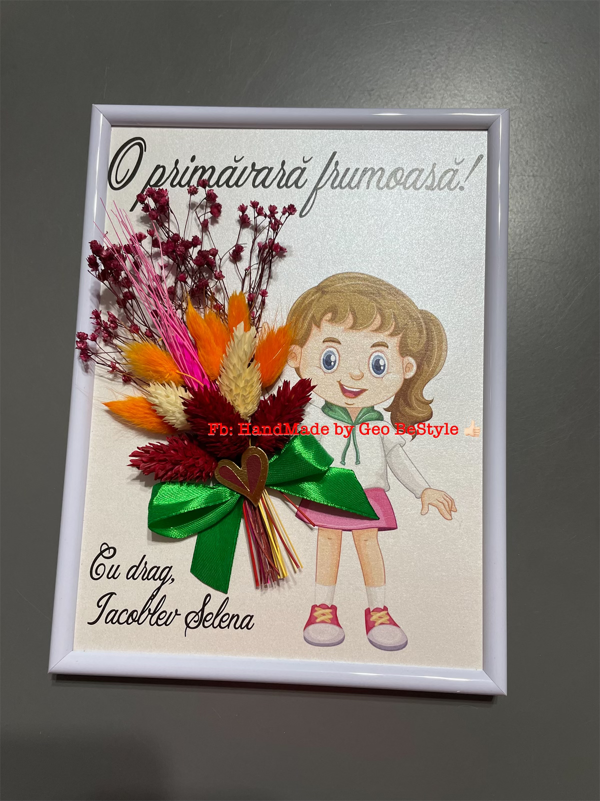 Tablou cu buchet din flori uscate 15/20 cm - 01