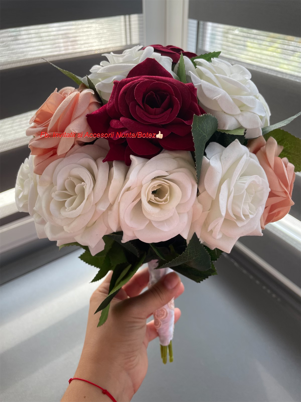 Buchet mireasa sau nasa din flori de matase 01