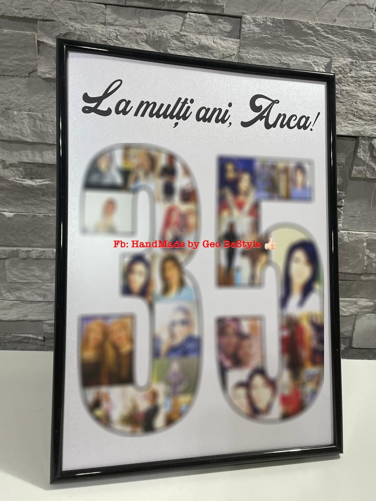 Tablou personalizat cu fotografii in forma varstei - format A4