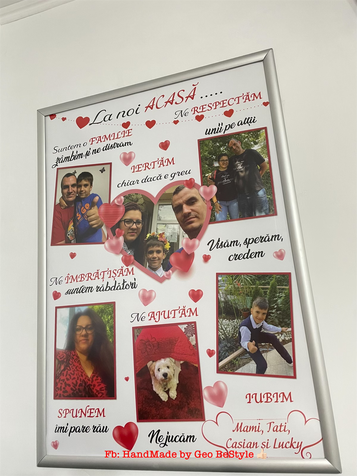 Tablou personalizat cu fotografii si mesaj format A1