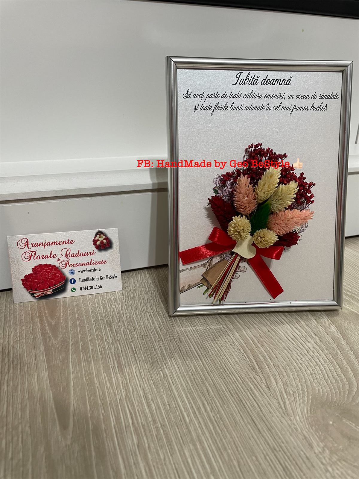 Tablou cu buchet din flori uscate 15/20 cm - 01