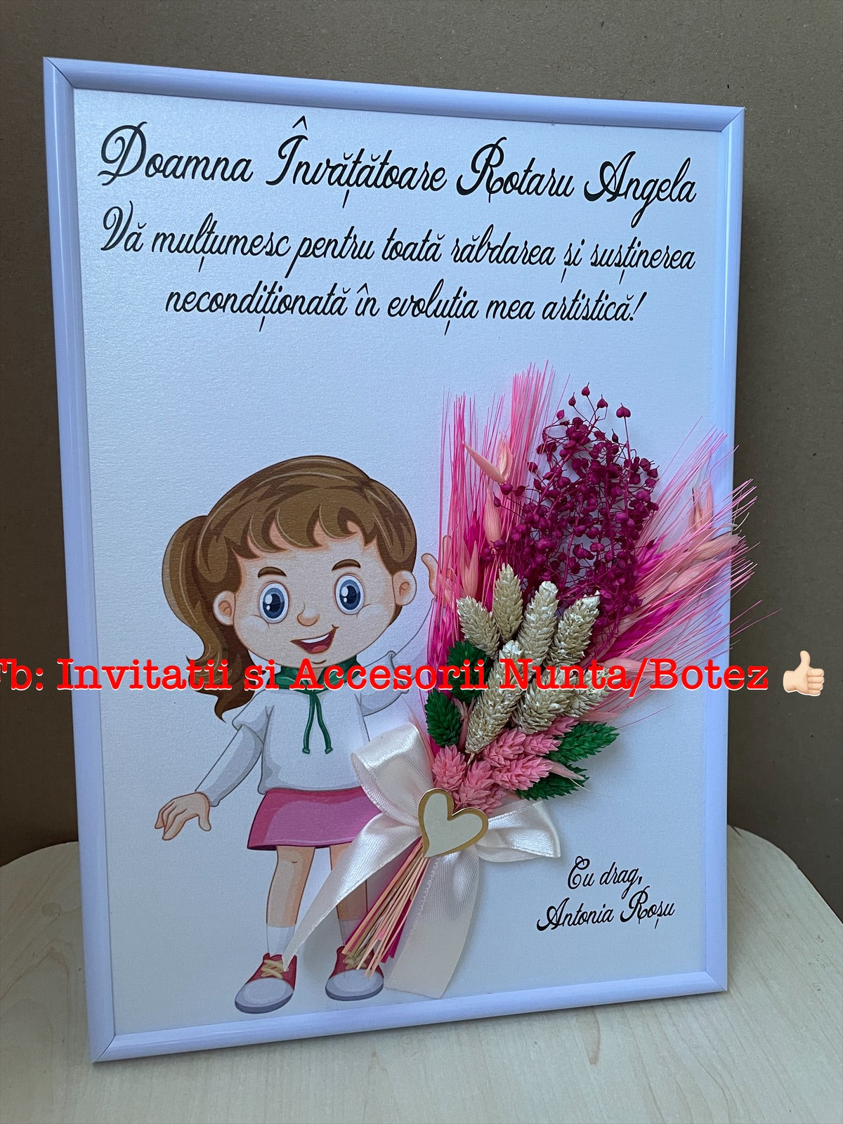 Tablou cu buchet din flori uscate A4 - 01