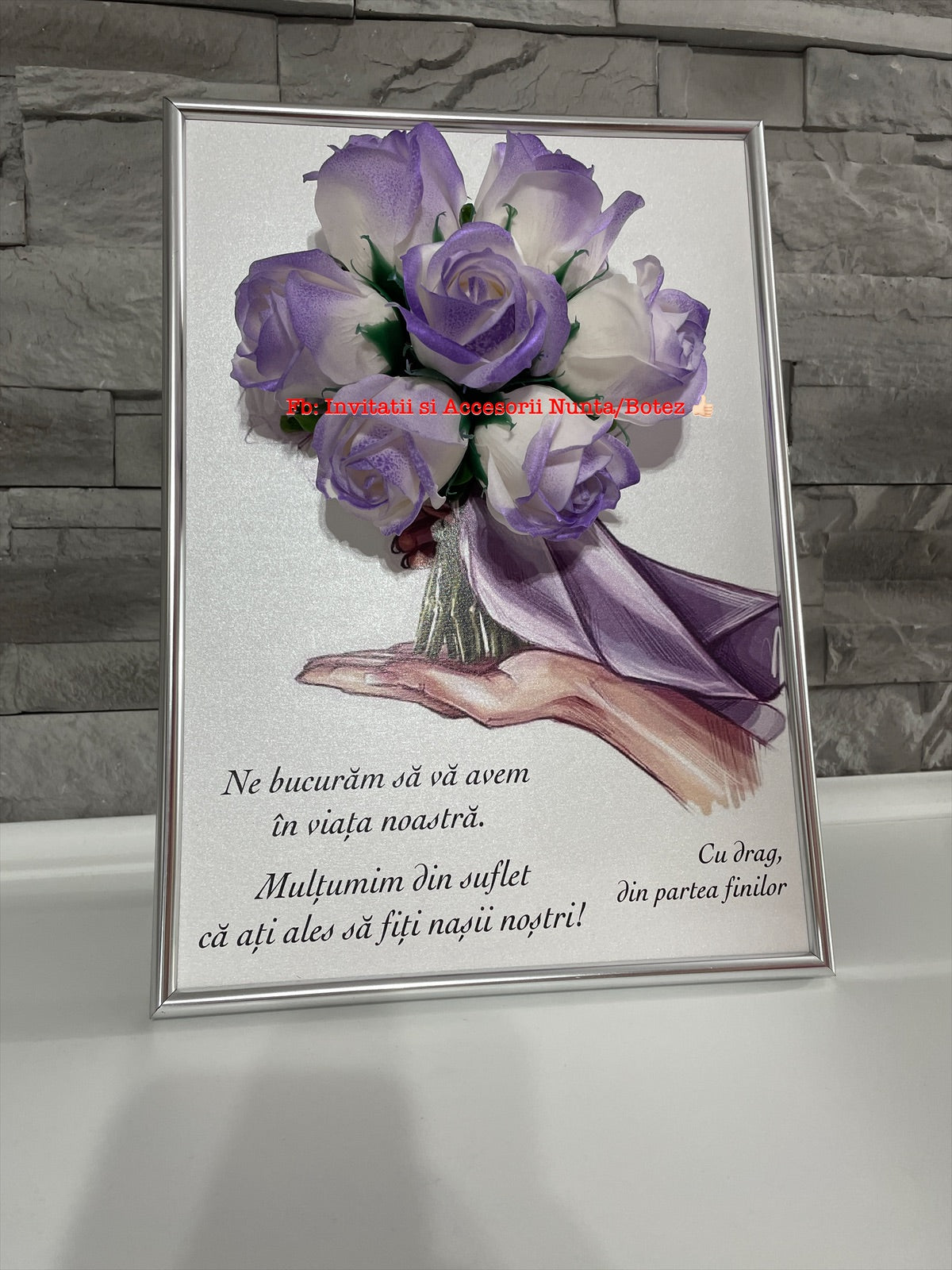 Tablou personalizat cu buchet din trandafiri de sapun