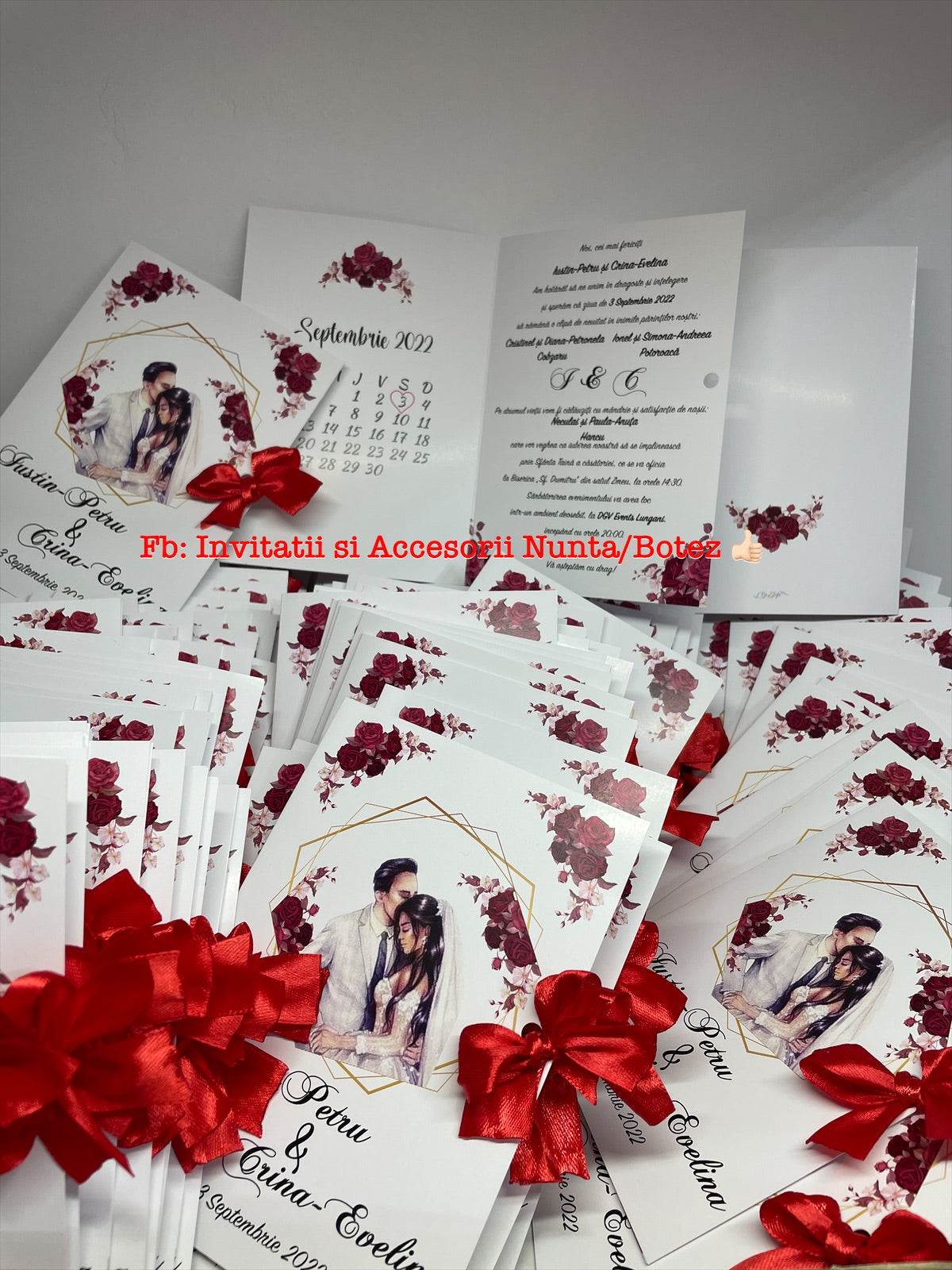 Invitatie nunta BSIN071 cu fundita