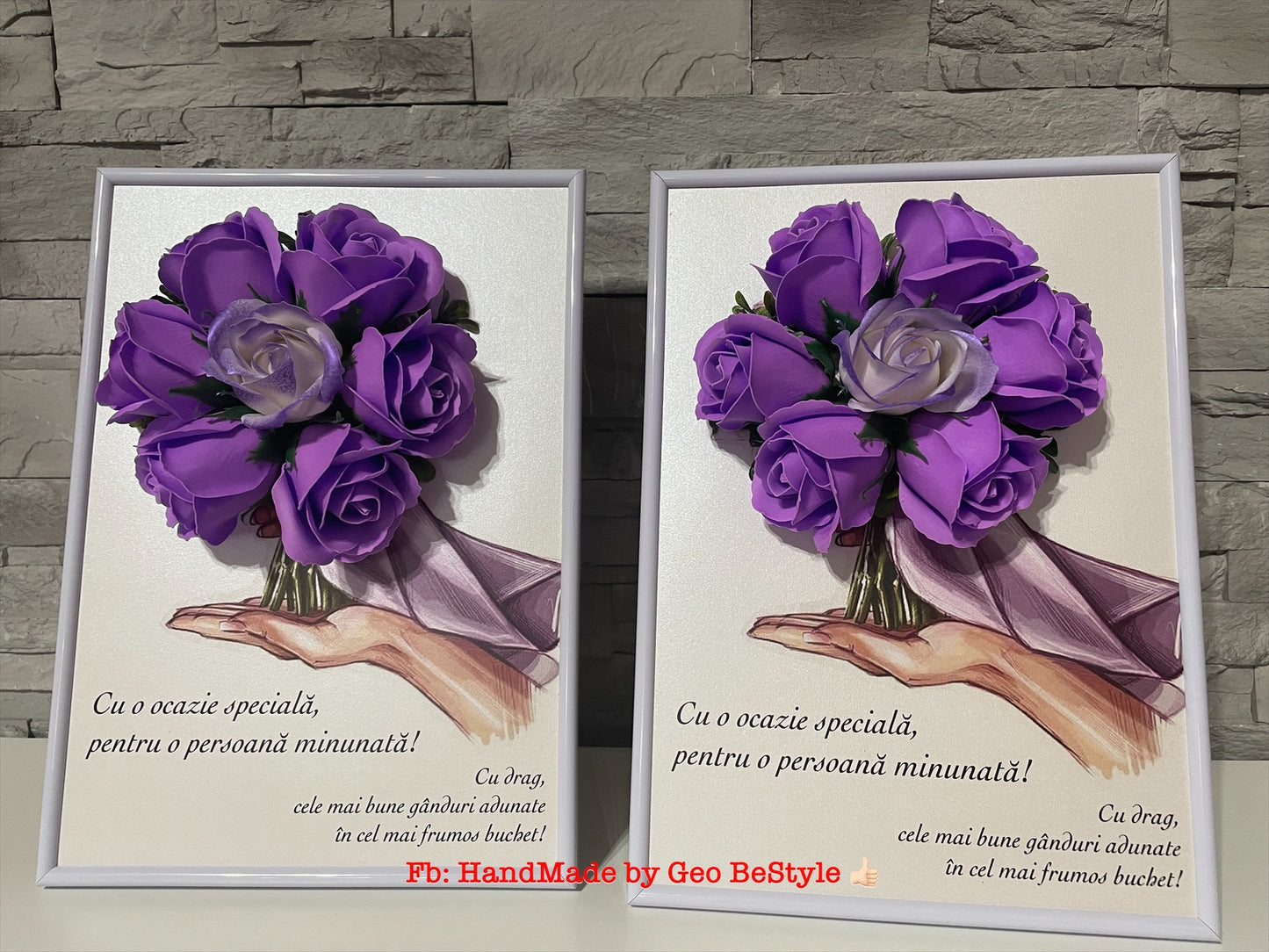 Tablou personalizat cu buchet din trandafiri de sapun