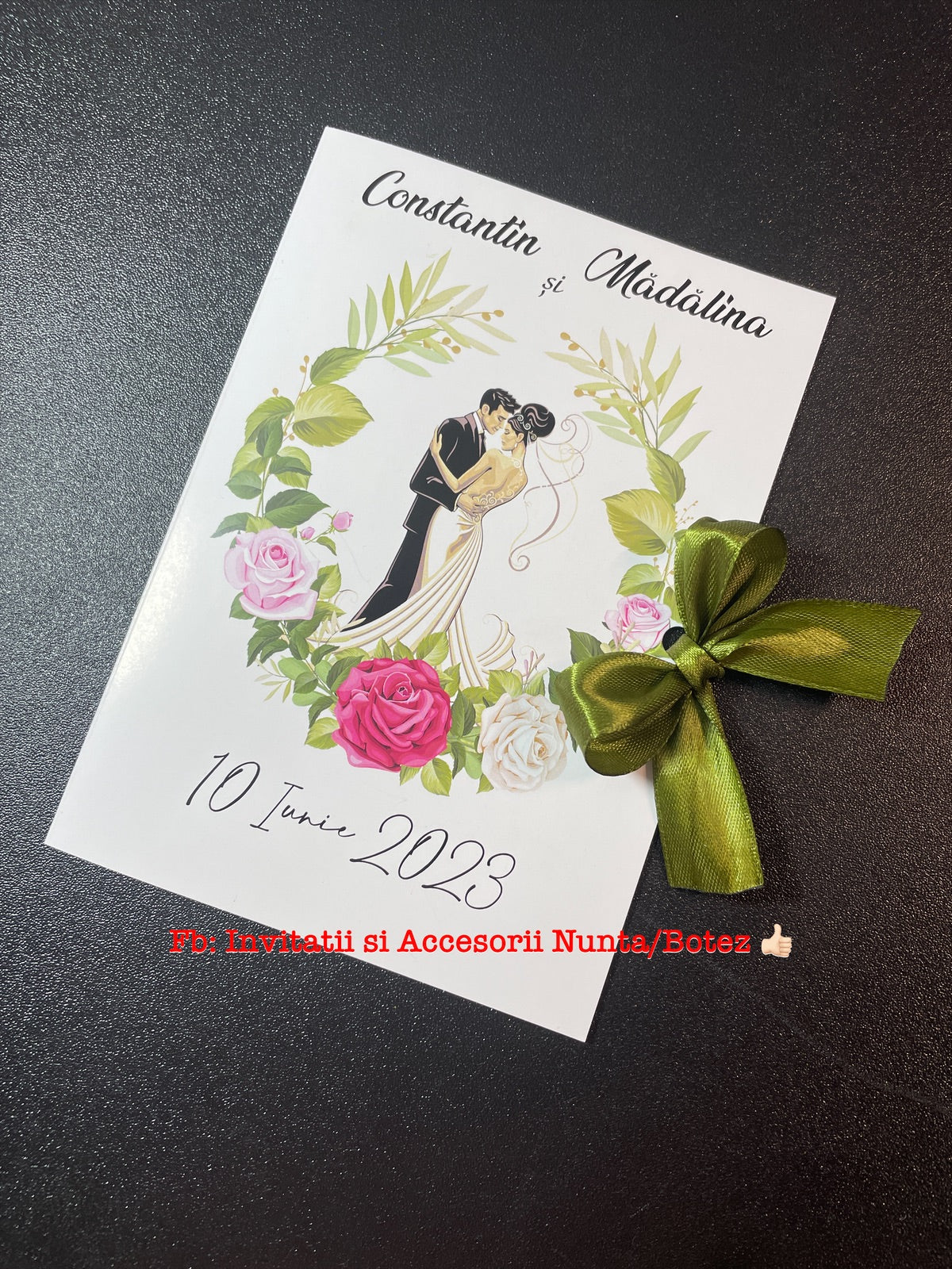 Invitatie nunta BSIN83 cu fundita