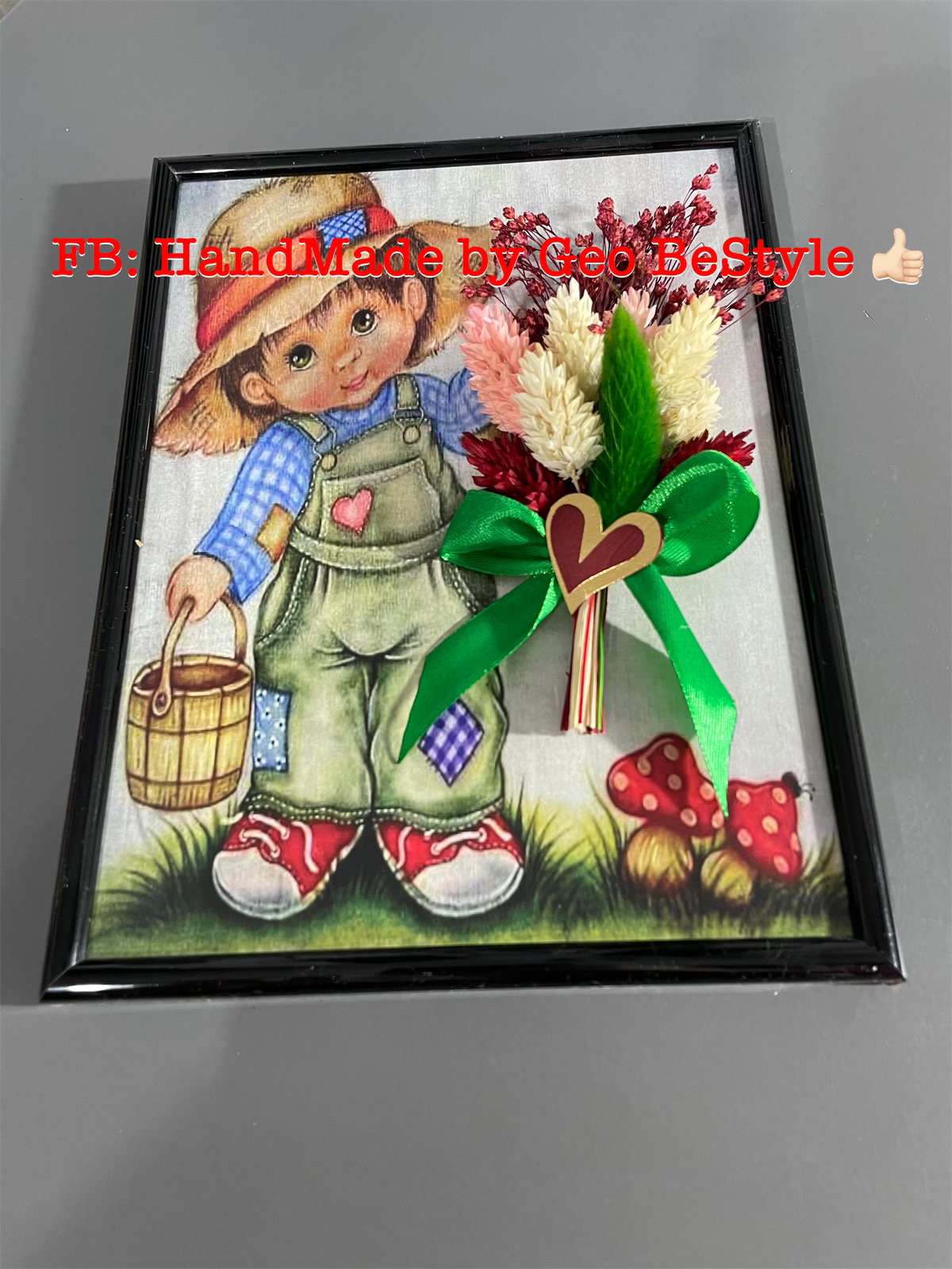 Tablou cu buchet din flori uscate 13/18 cm - 01