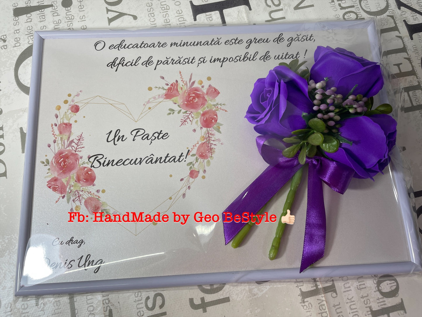 Tablou personalizat cu mesaj de Paste