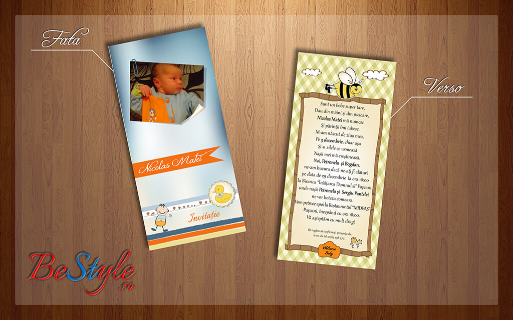 Invitatie botez BSIB001 - albinuta