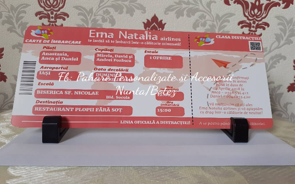 Invitatie botez BSIB007 - bilet avion