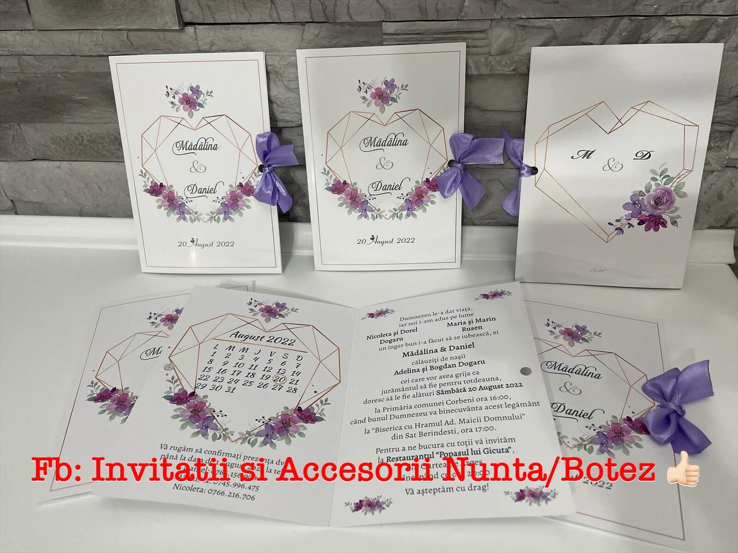 Invitatie nunta BSIN047 cu fundita