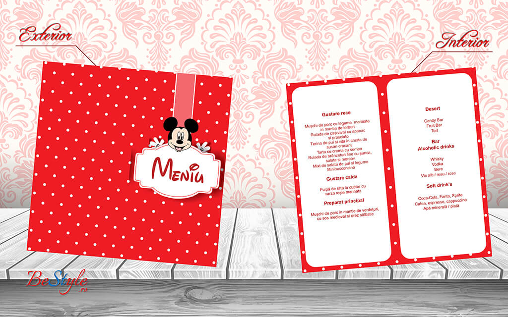 Meniu botez BSMB004 - Mickey Mouse