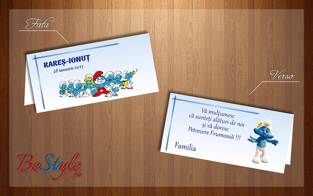 Plic de bani botez BSPB003 - Strumfi