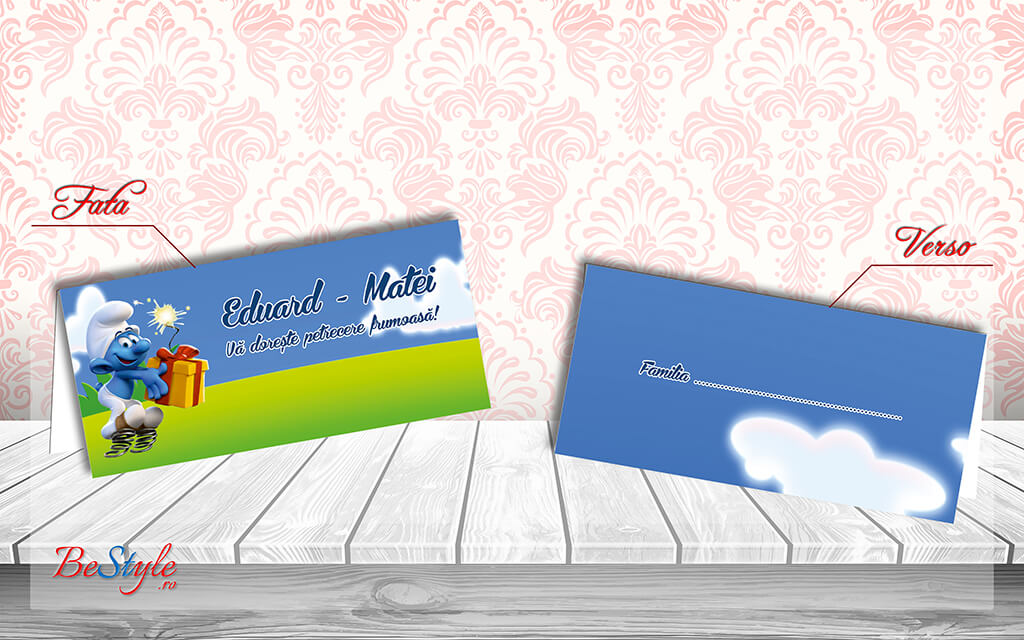 Plic de bani botez BSPB028 - Strumfi