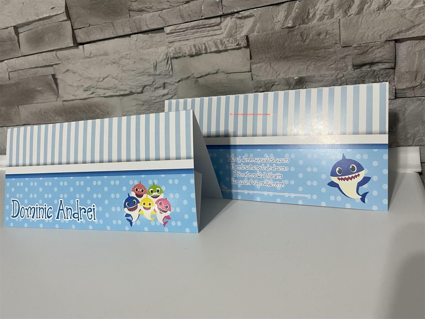 Plic de bani botez BSPB041 - Baby Sharks