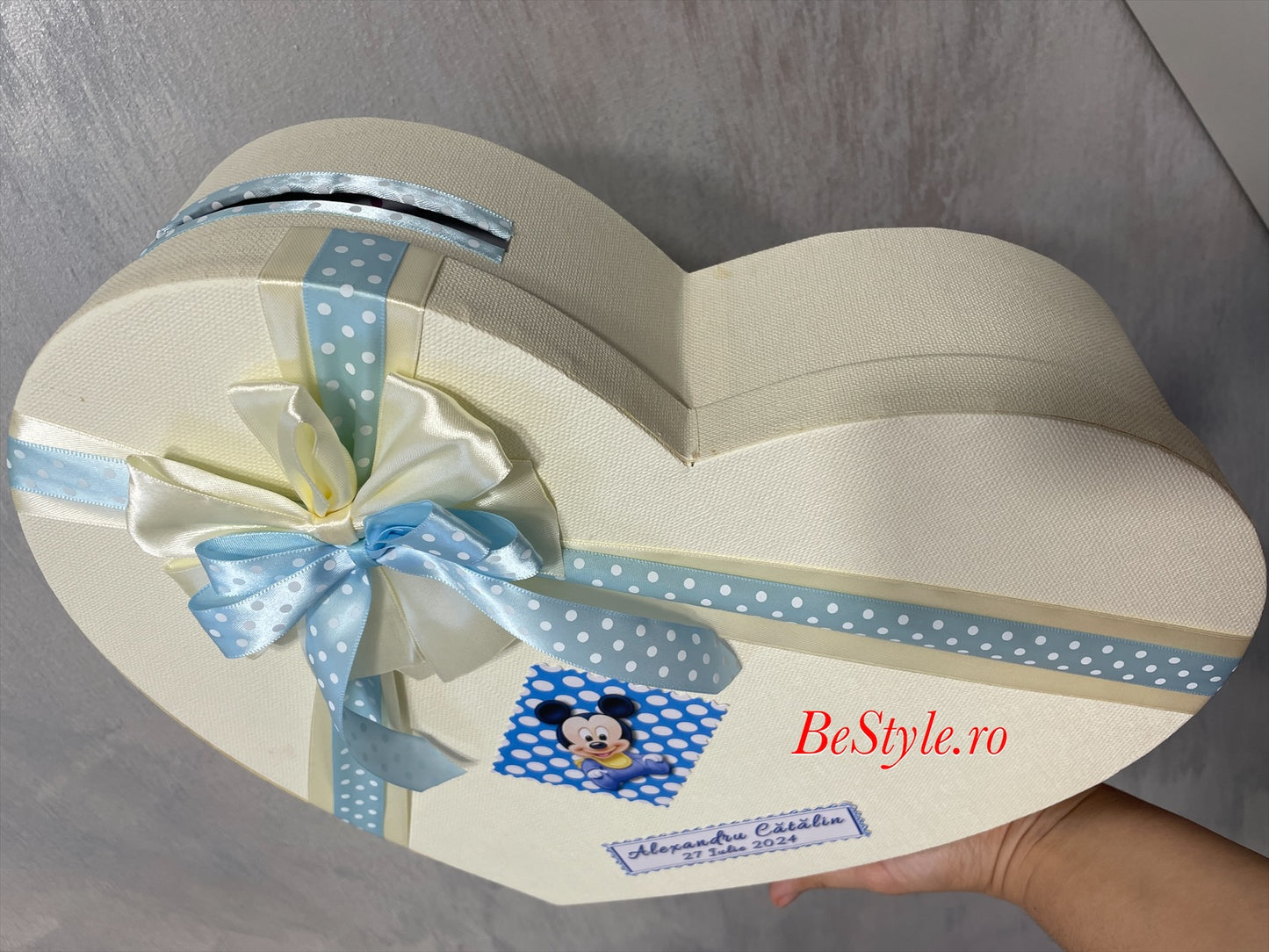 Cutie plicuri de bani botez - inima 03