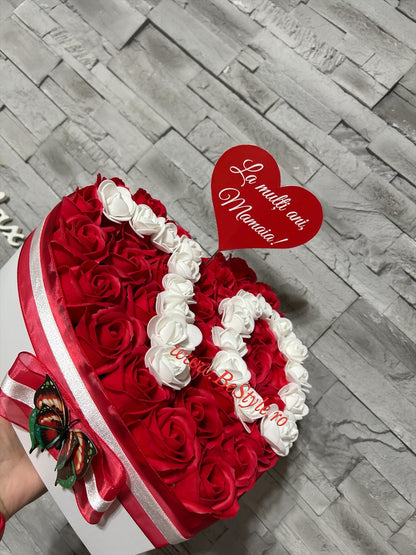 Aranjament cu trandafiri de sapun personalizat cu varsta din trandafiri 01