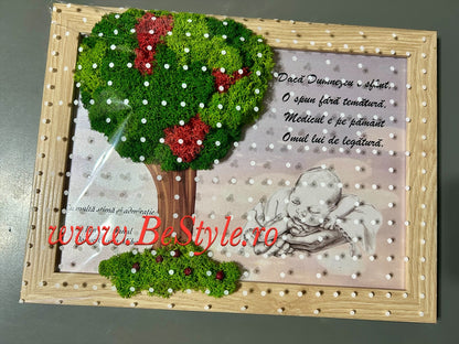 Tablou personalizat cu licheni - medic pediatru format A4