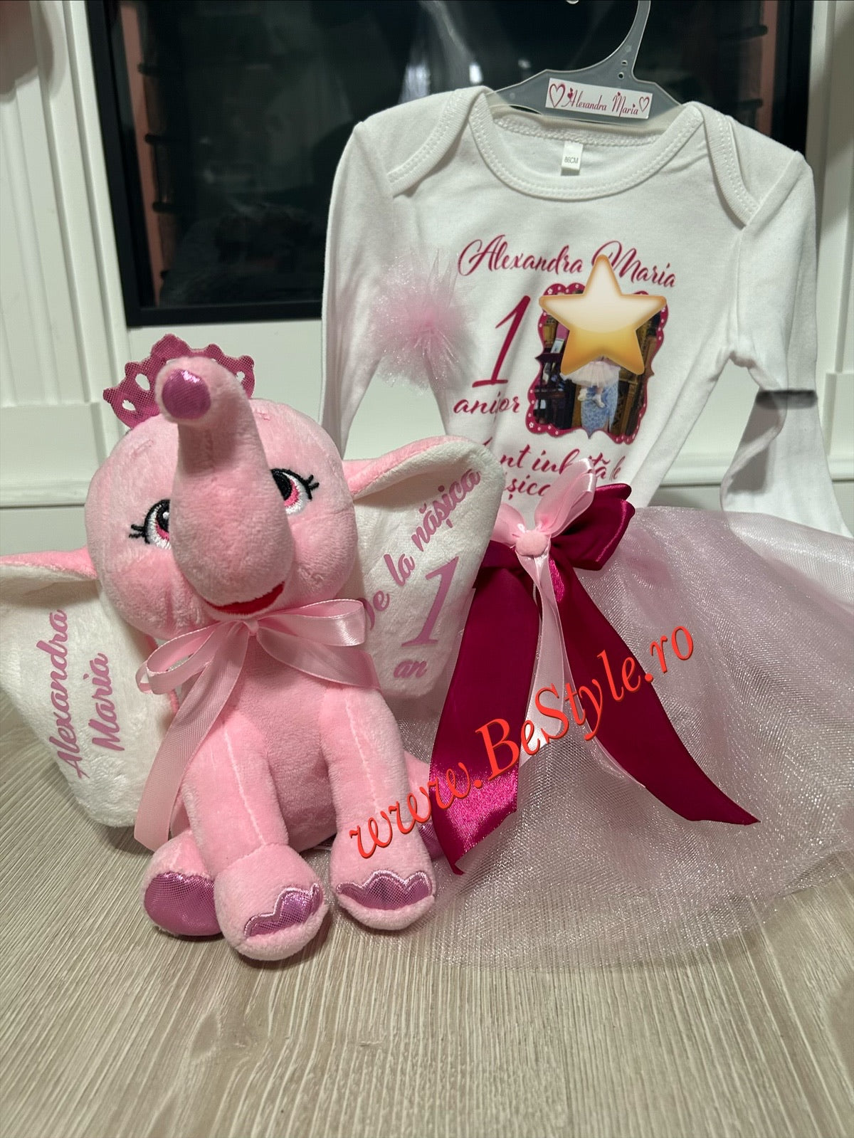 Set mot: body personalizat + tutu + plus personalizat + diadema