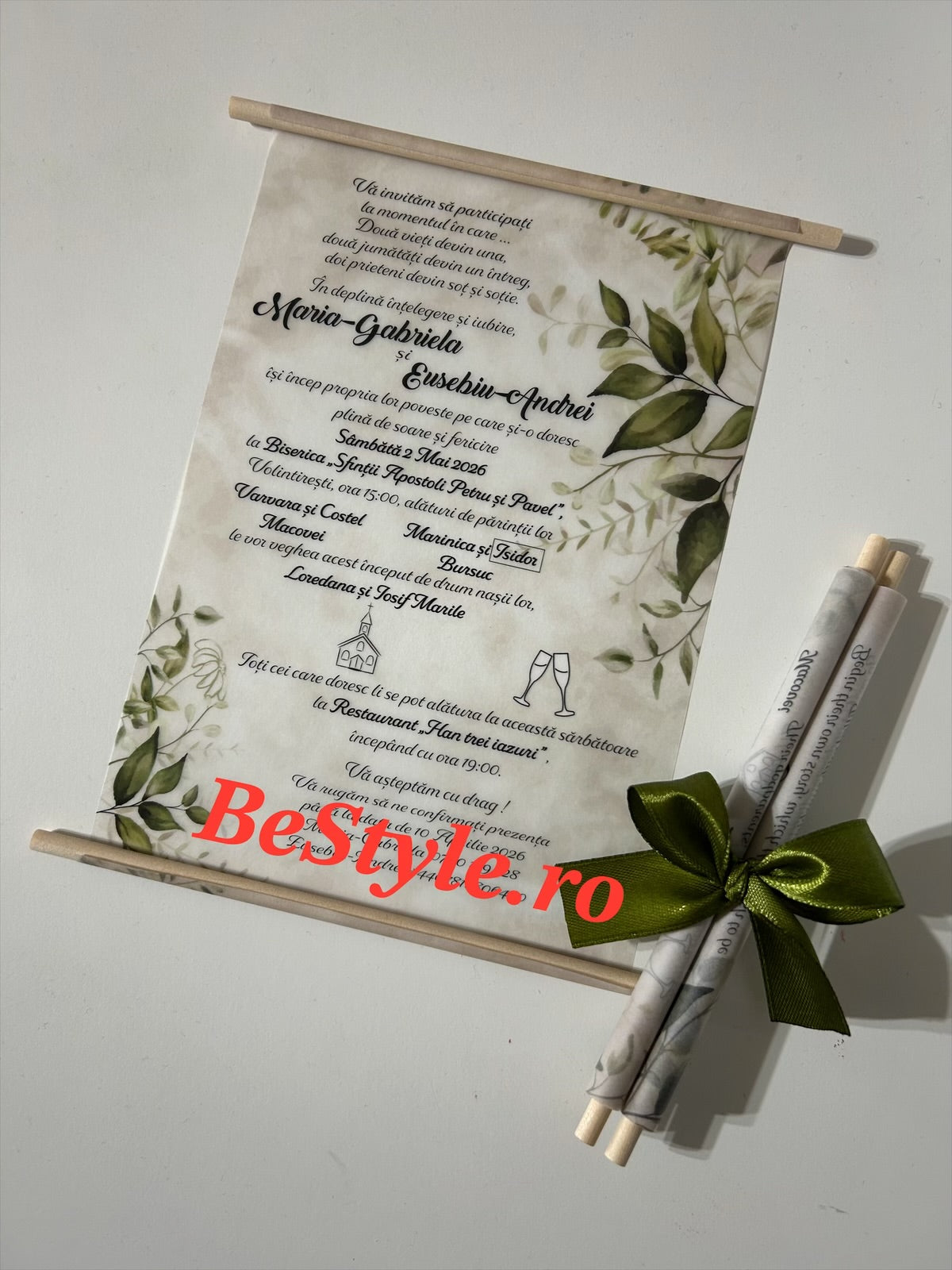 Invitatie nunta BSIN003 - model pergament