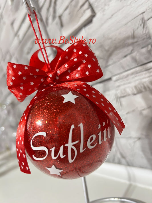 Glob personalizat cu nume sau mesaj de Craciun 02