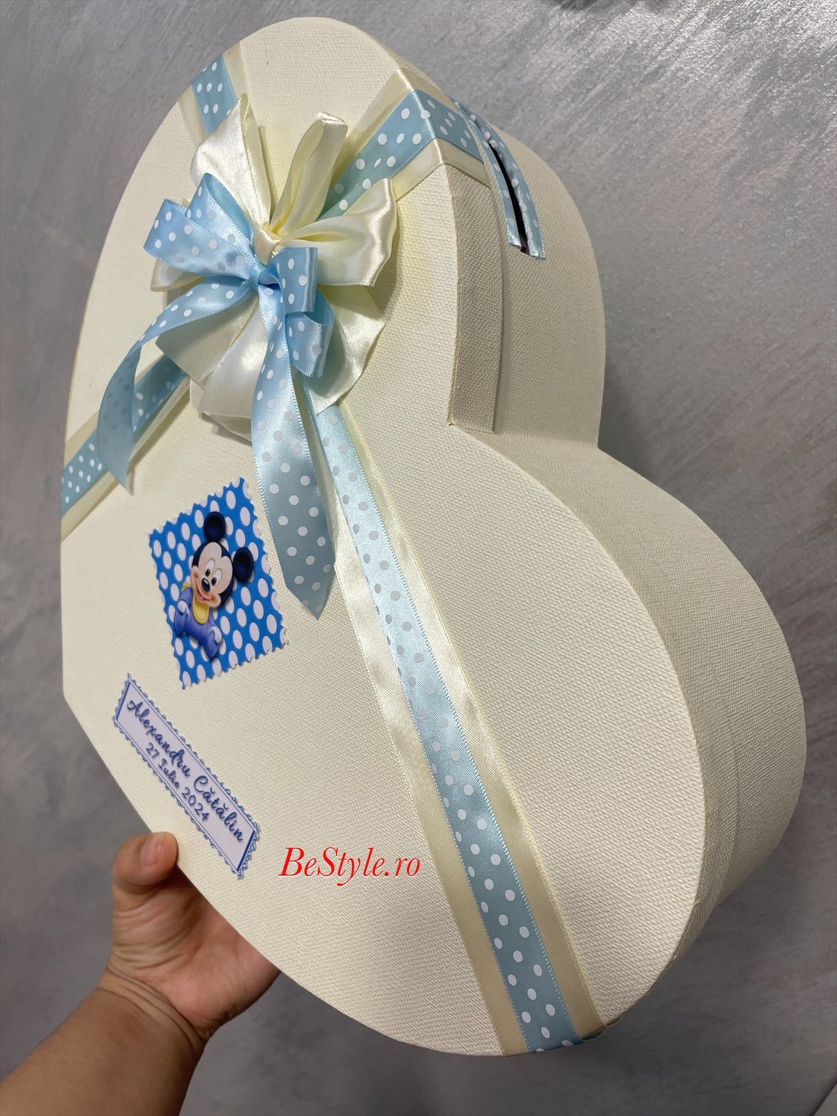 Cutie plicuri de bani botez - inima 03