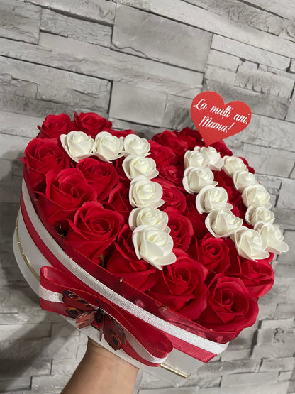 Aranjament cu trandafiri de sapun personalizat cu varsta din trandafiri 01