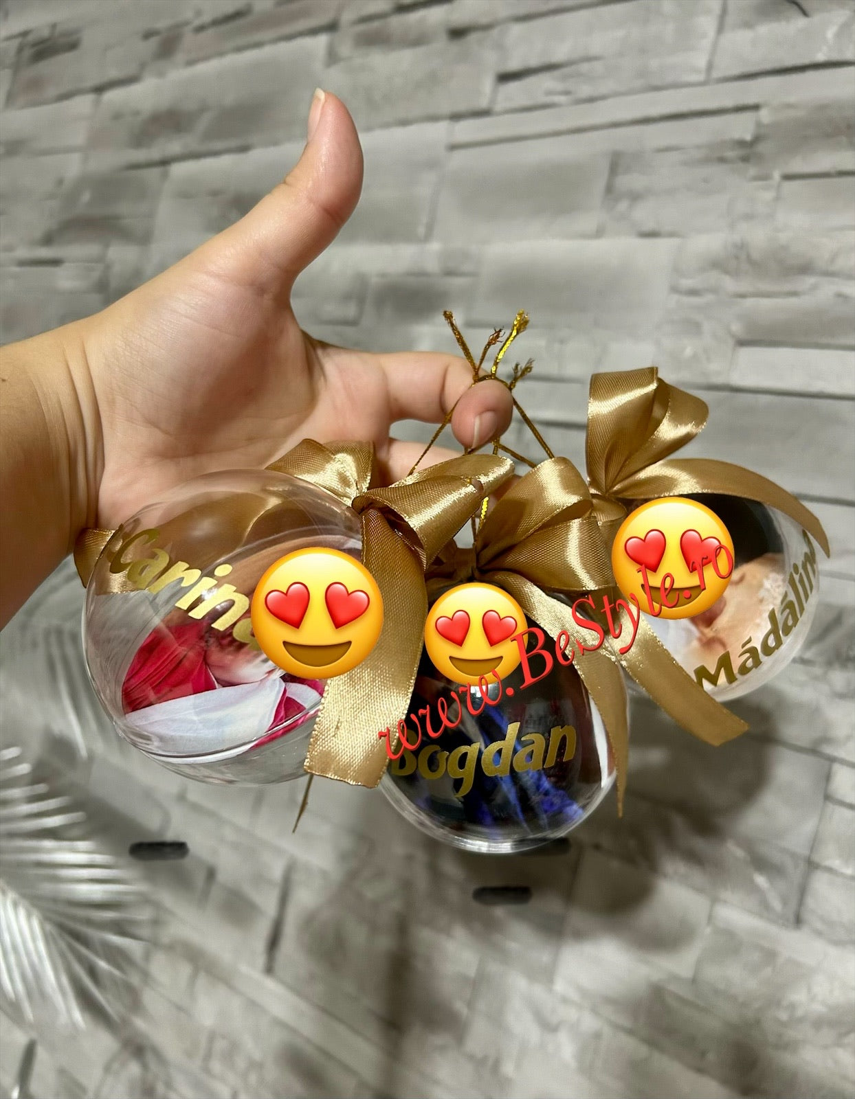 Glob personalizat cu fotografie de Craciun 01