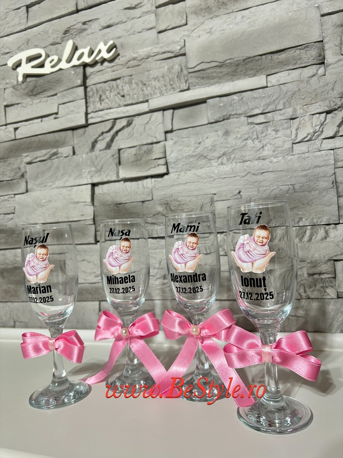 Pahare personalizate botez fetita 04