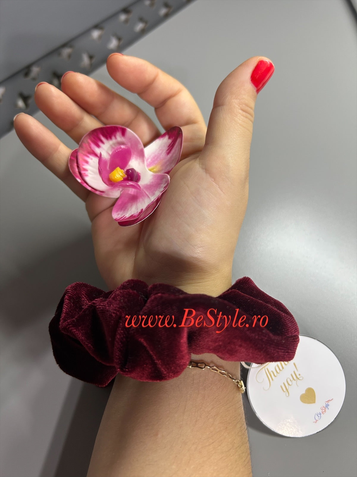 Elastic de par mare din catifea - handmade