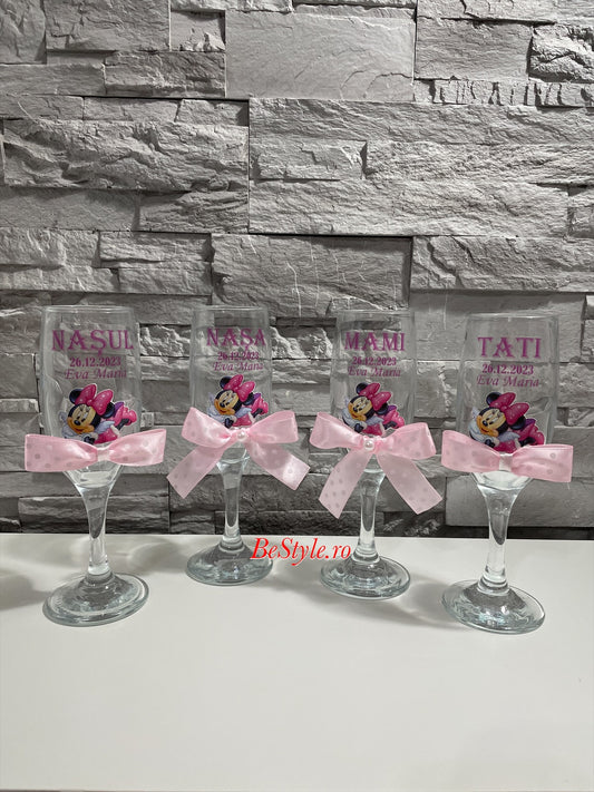 Pahare personalizate botez fetita 02 Minnie Mouse