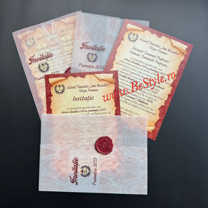 Invitatie nunta BSIN079 cu sigiliu si calc