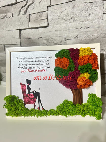 Tablou cu licheni - pentru sefa
