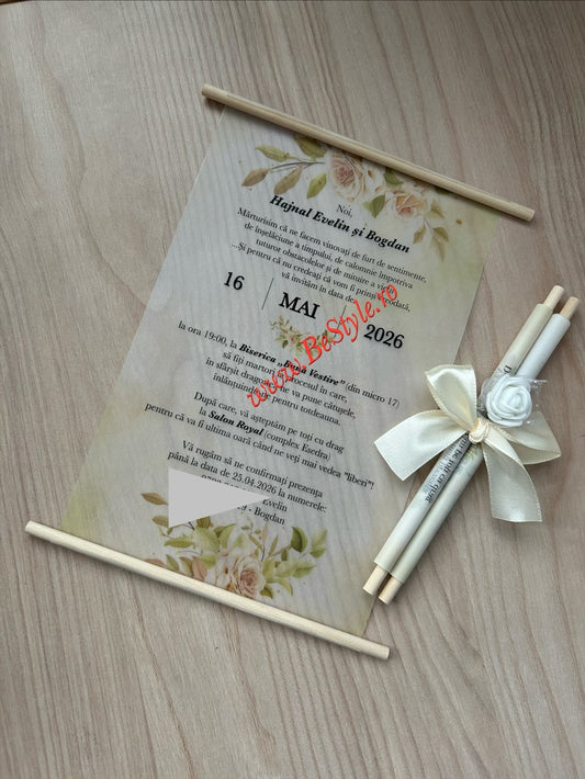 Invitatie nunta BSIN119 - cu trandafir