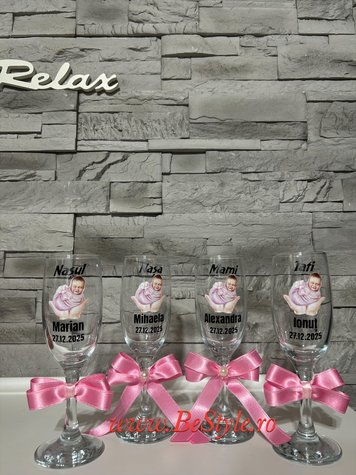 Pahare personalizate botez fetita 04