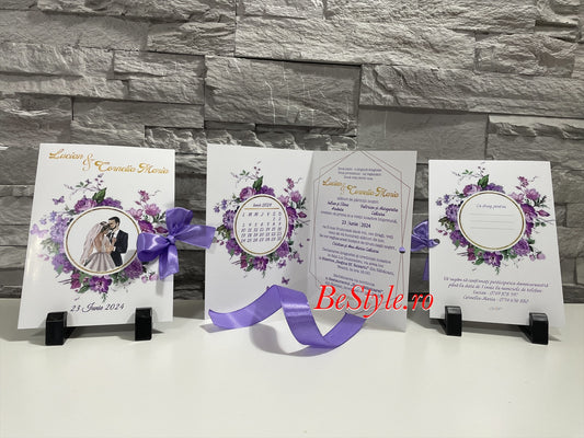 Invitatie nunta BSIN075 cu fundita