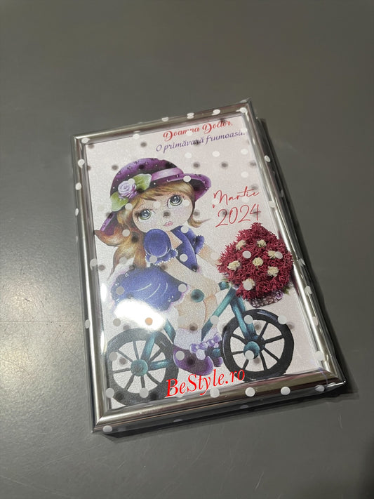 Tablou martisor personalizat cu licheni 10/15 cm 03