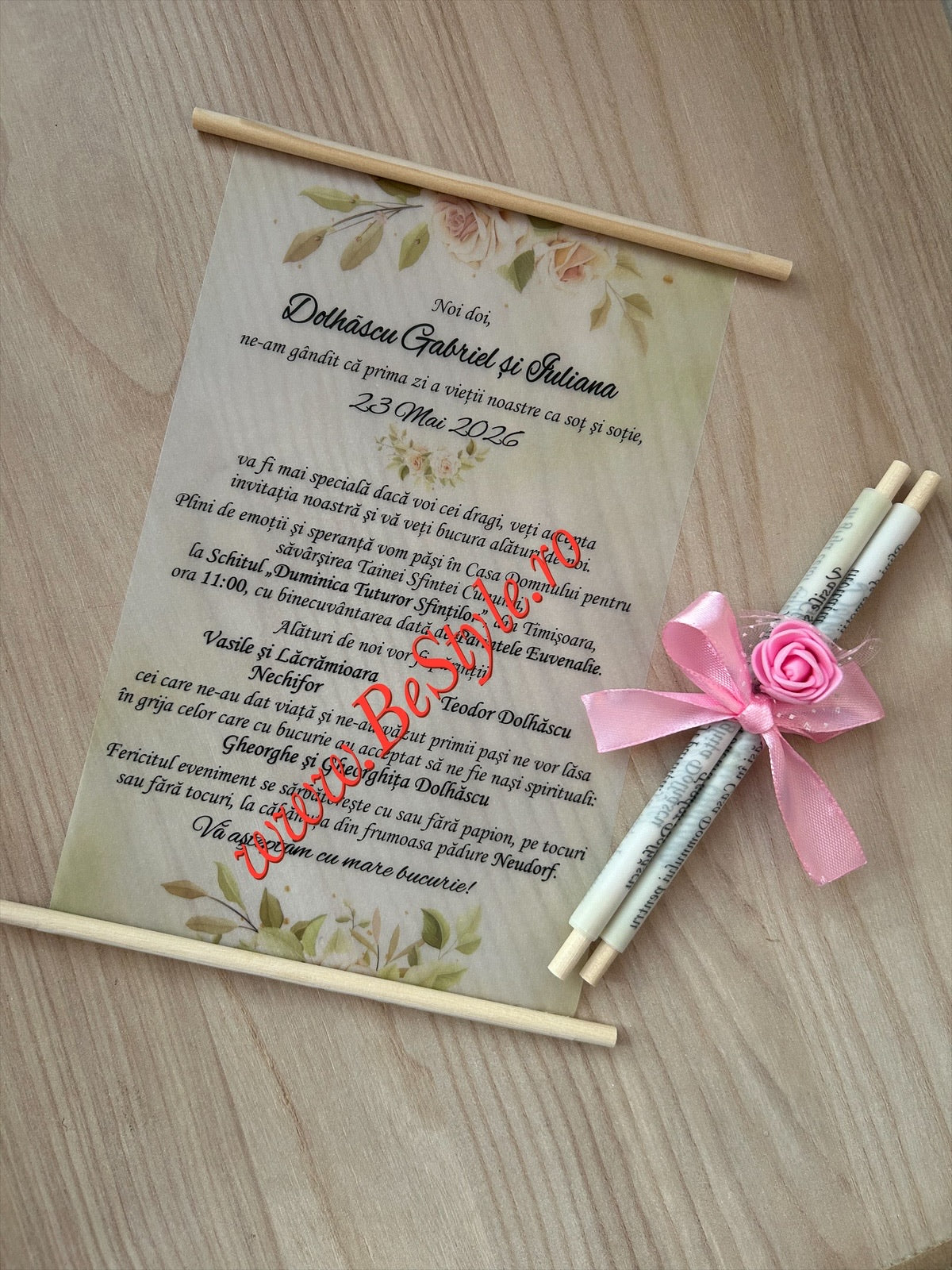 Invitatie nunta BSIN119 - cu trandafir