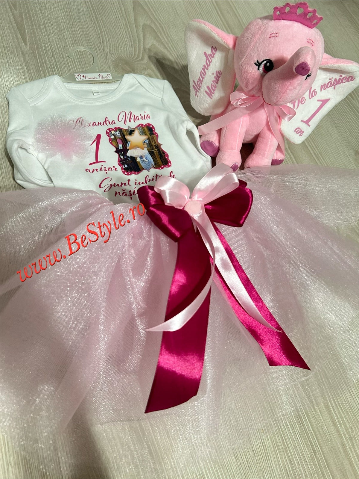 Set mot: body personalizat + tutu + plus personalizat + diadema