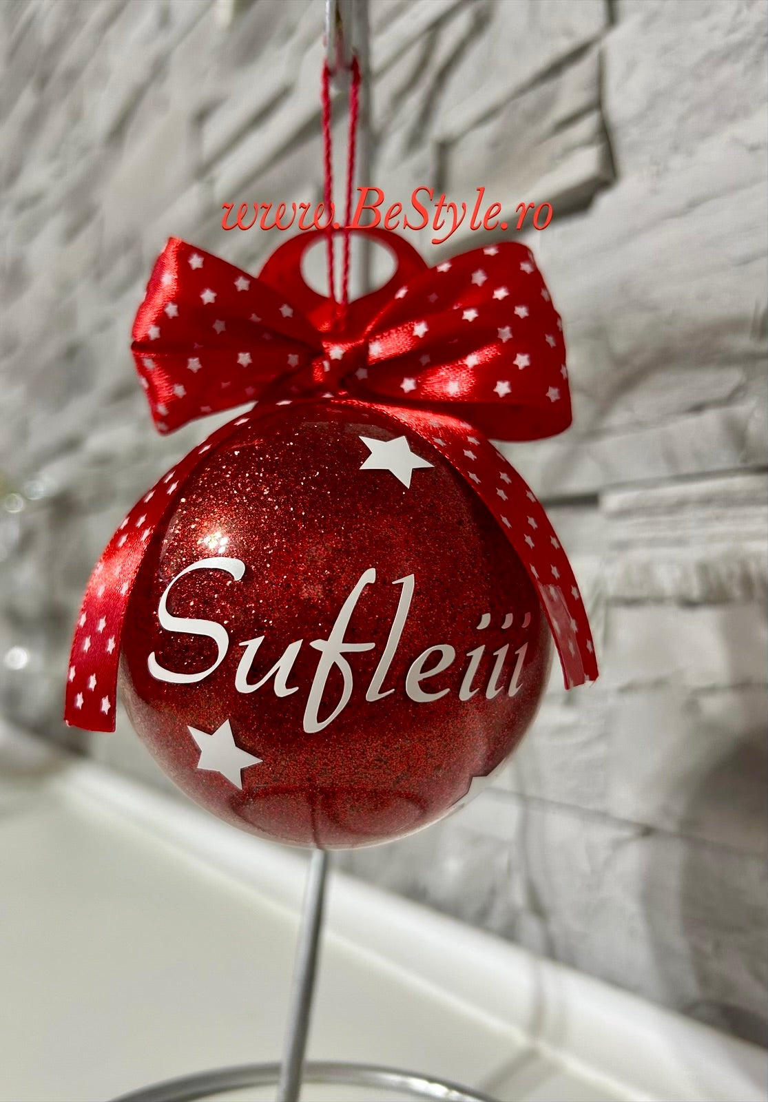 Glob personalizat cu nume sau mesaj de Craciun 02