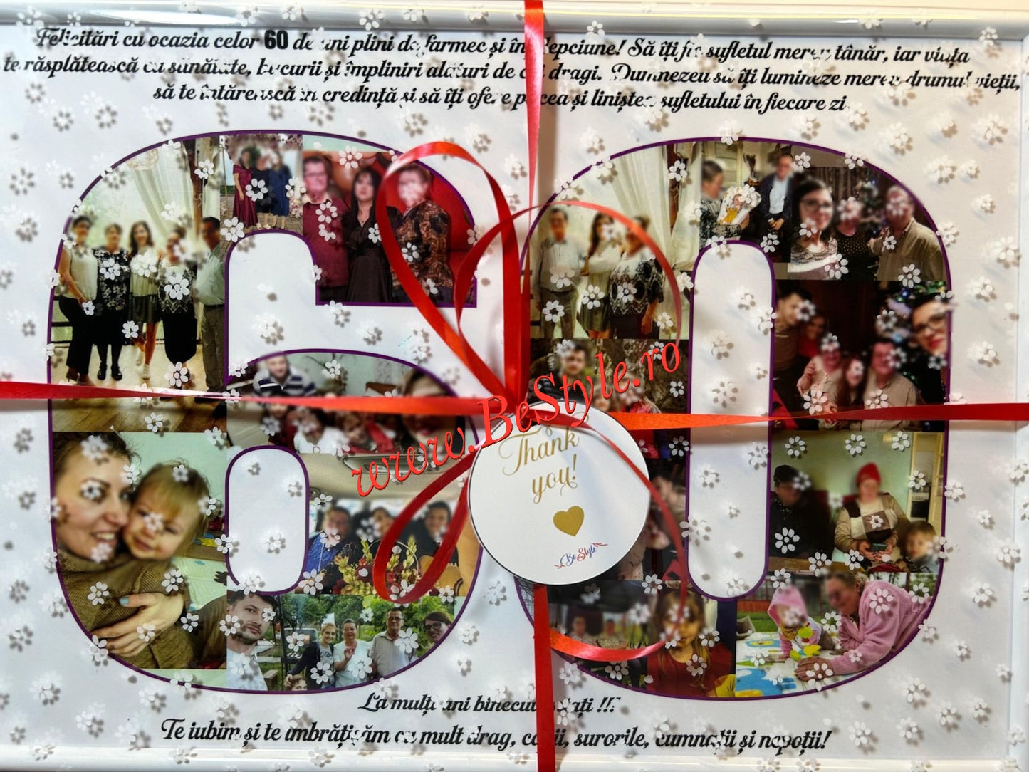Tablou personalizat cu fotografii in forma varstei - format A4