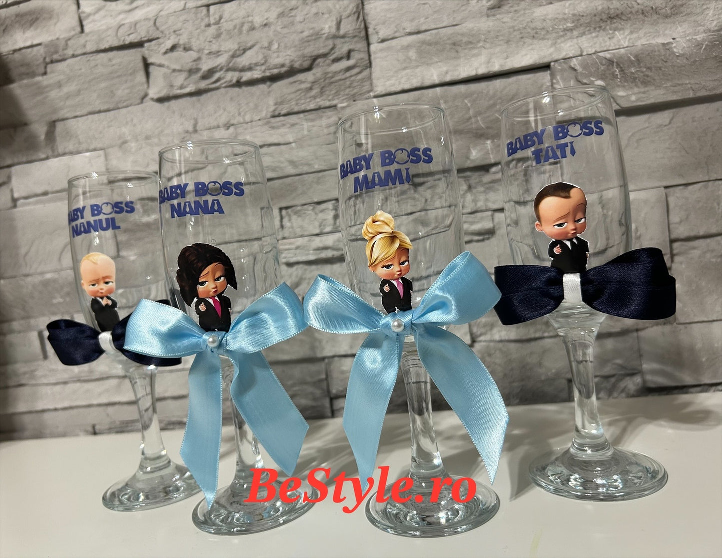 Pahare personalizate botez baietel 02 Baby Boss